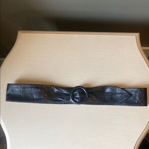 Black Faux Leather Women's Belt